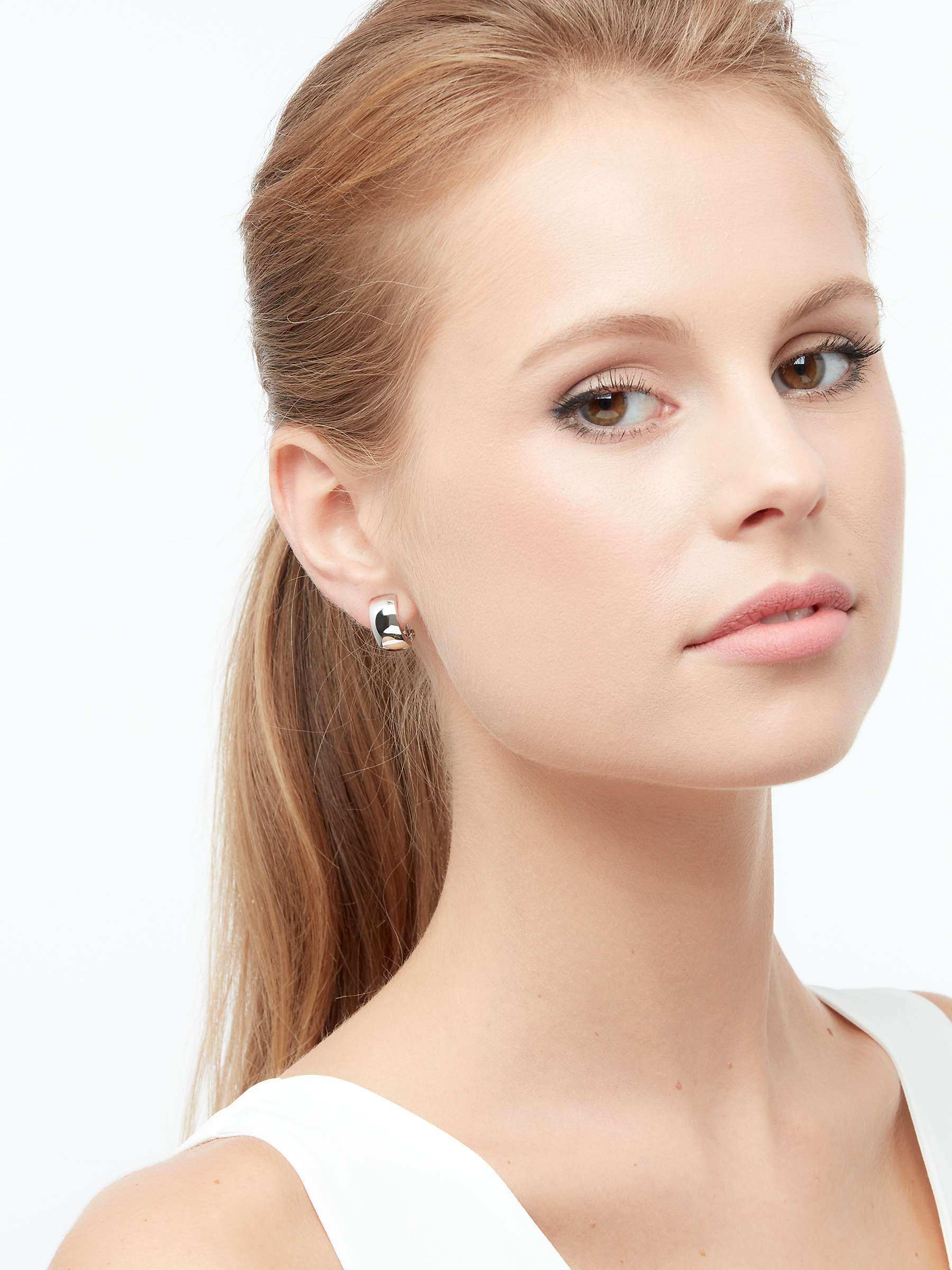 Buy Emma Holland Curved Clip-On Stud Earrings, Silver Online at johnlewis.com