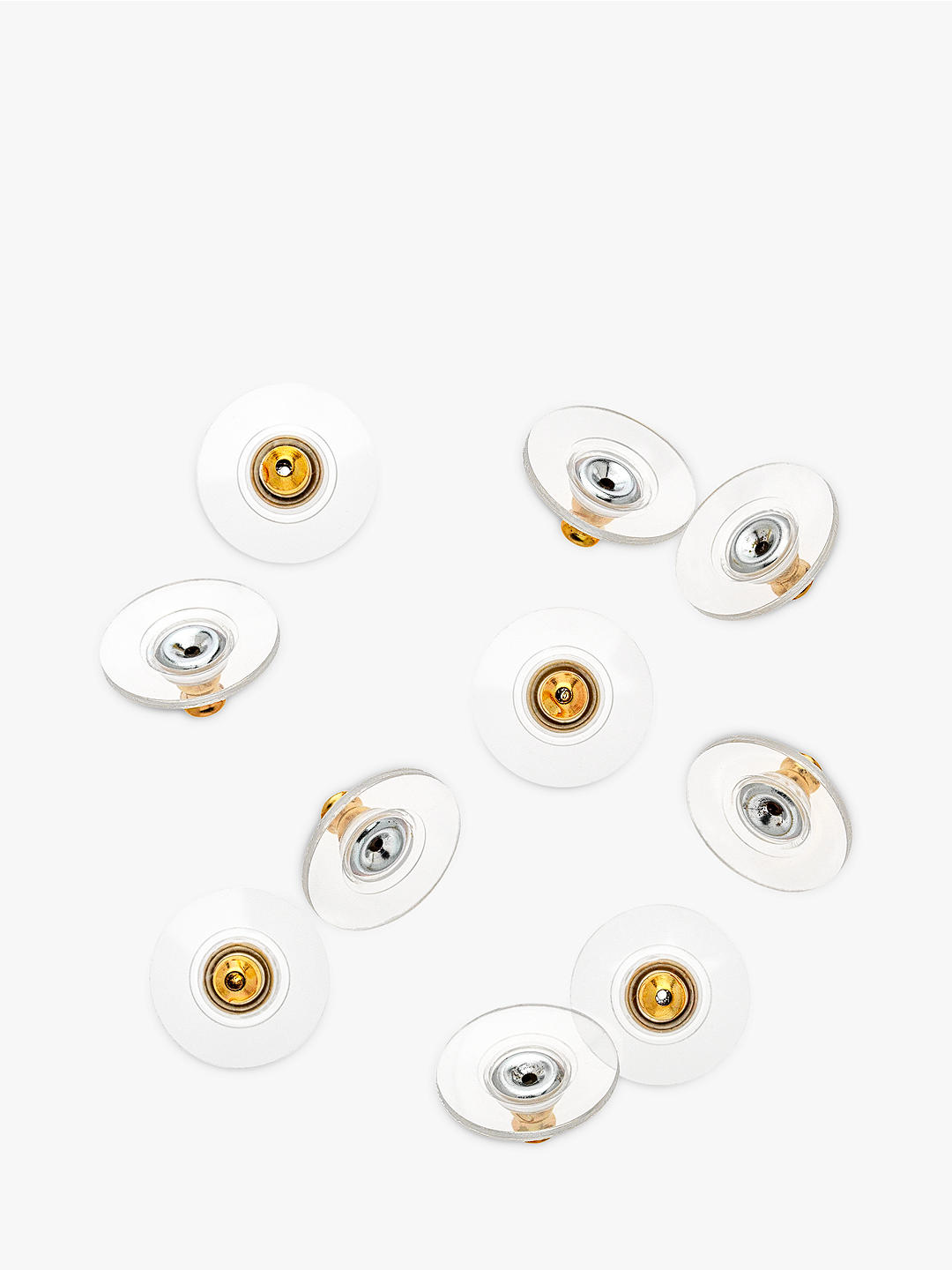 Emma Holland Round Earring Backs, Gold/Clear