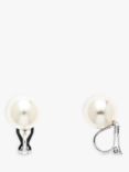 Emma Holland Faux Pearl Clip-On Stud Earrings, Silver/White