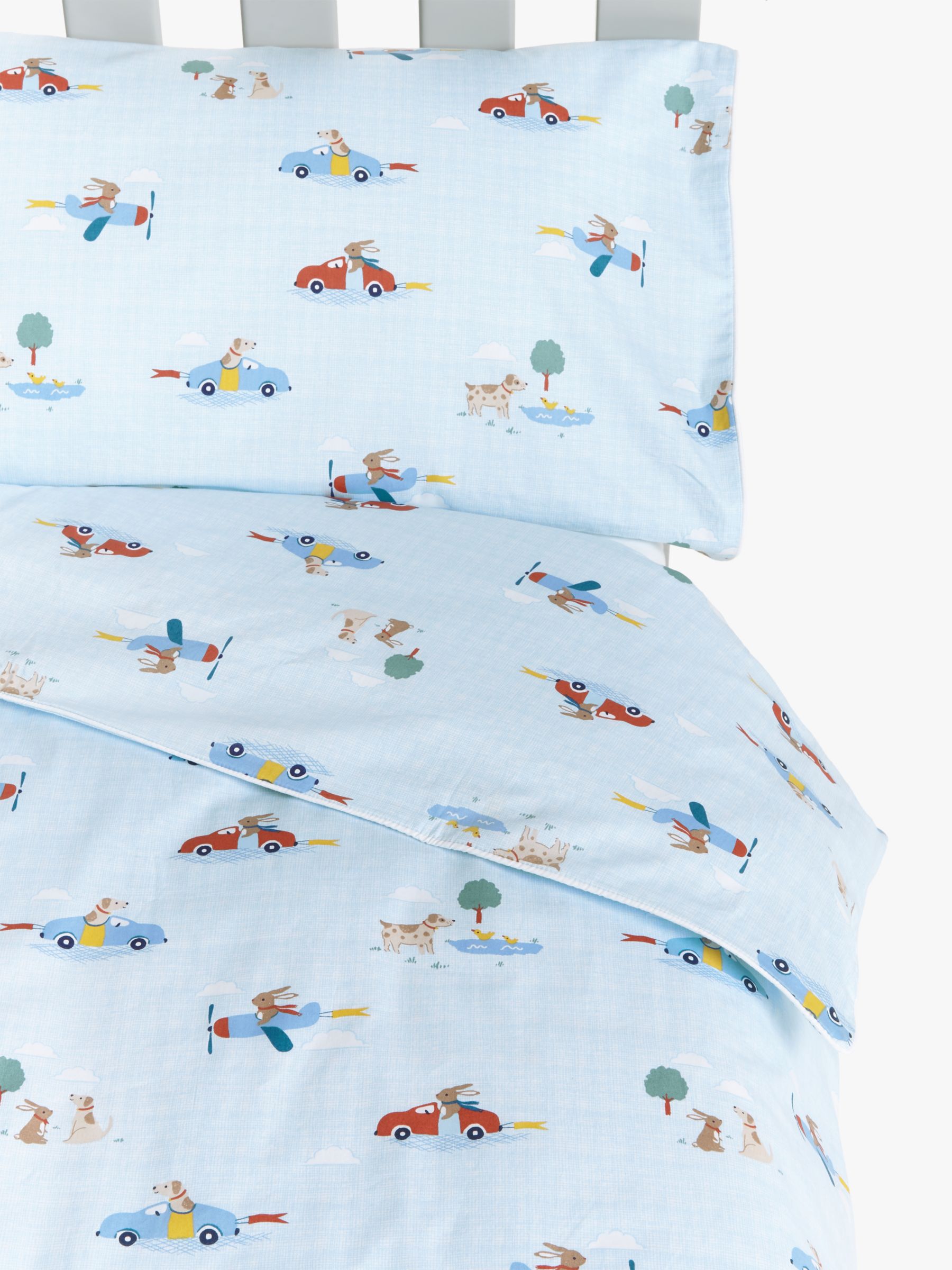 John Lewis Partners Transport Print Cotbed Duvet Cover And