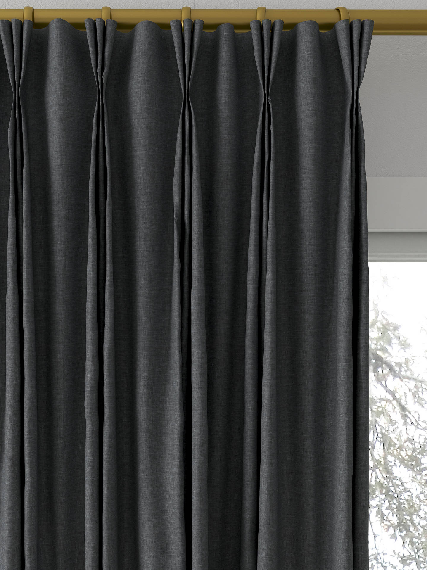 John Lewis Cotton Blend Made to Measure Curtains, Dark Steel