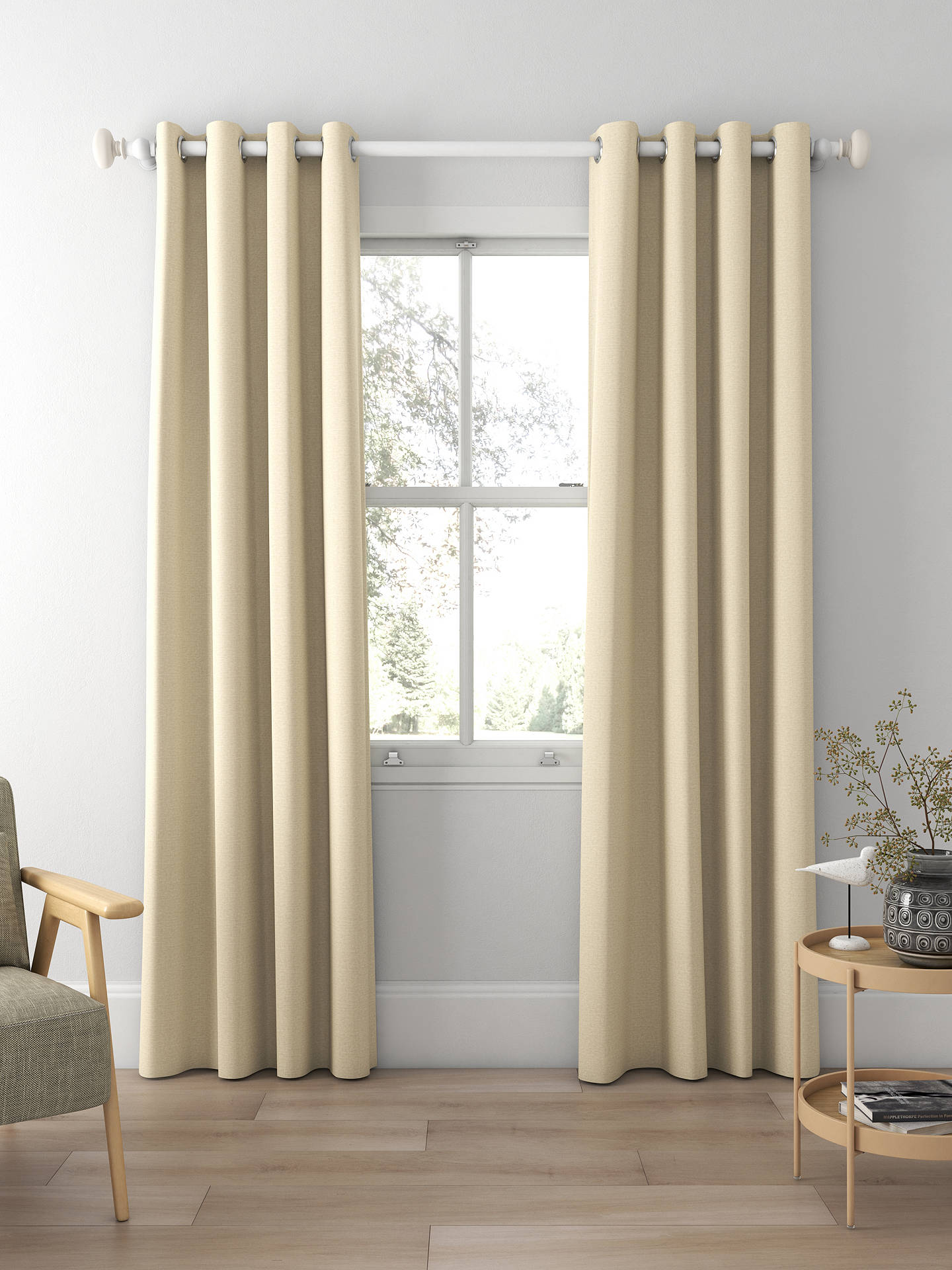 John Lewis Cotton Blend Made to Measure Curtains, Natural