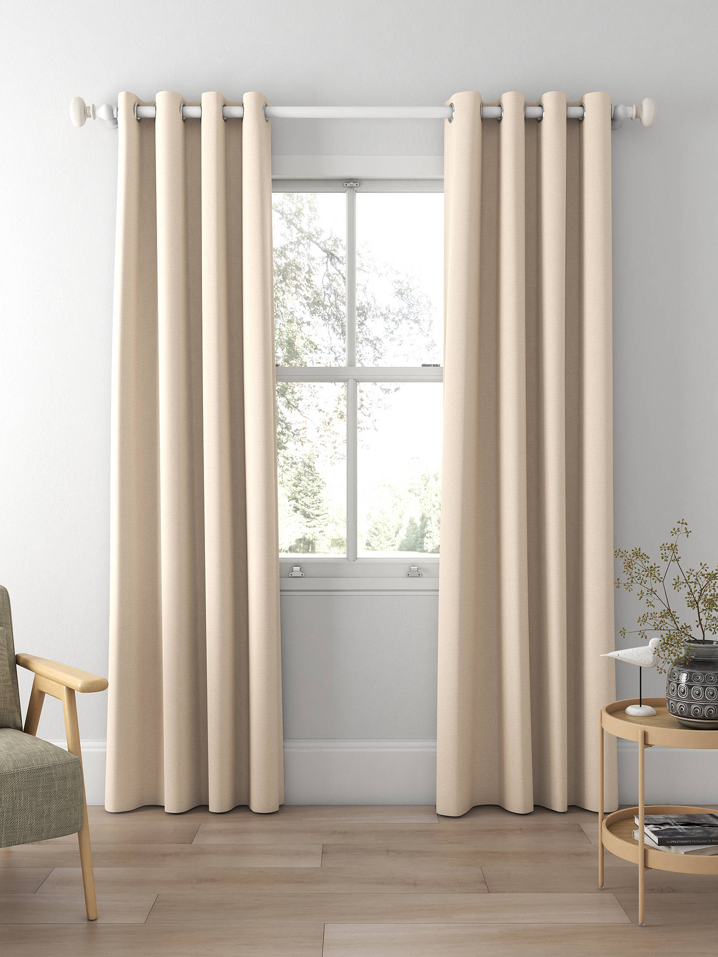 John Lewis & Partners Cotton Blend Made to Measure Curtains, Putty