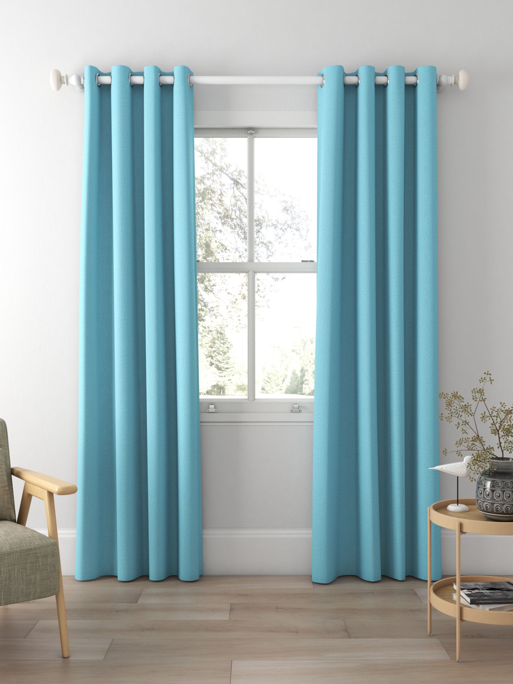 John Lewis Cotton Blend Made to Measure Curtains, Aegean
