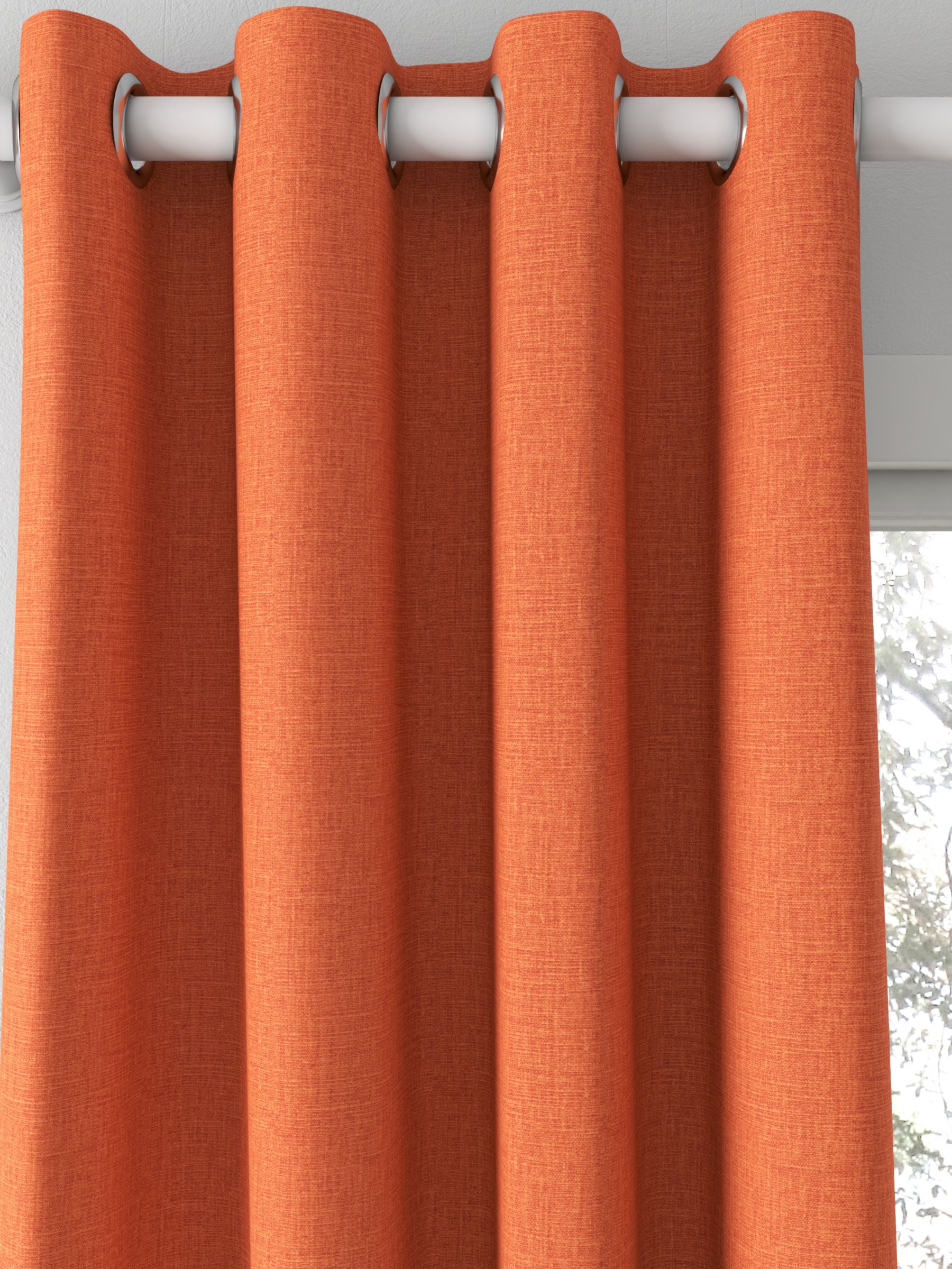 John Lewis Cotton Blend Made to Measure Curtains or Roman Blind, Clementine