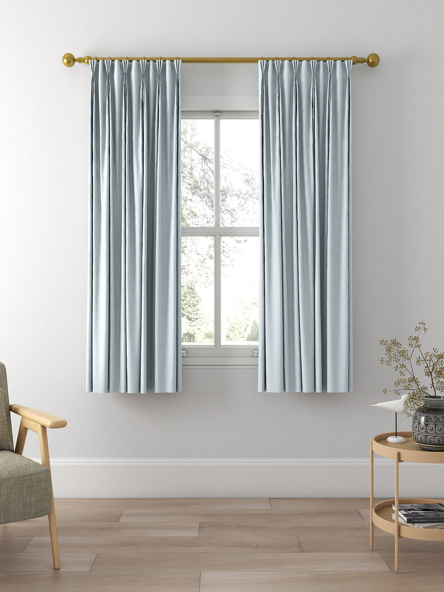 John Lewis Cotton Blend Made to Measure Curtains, Mineral