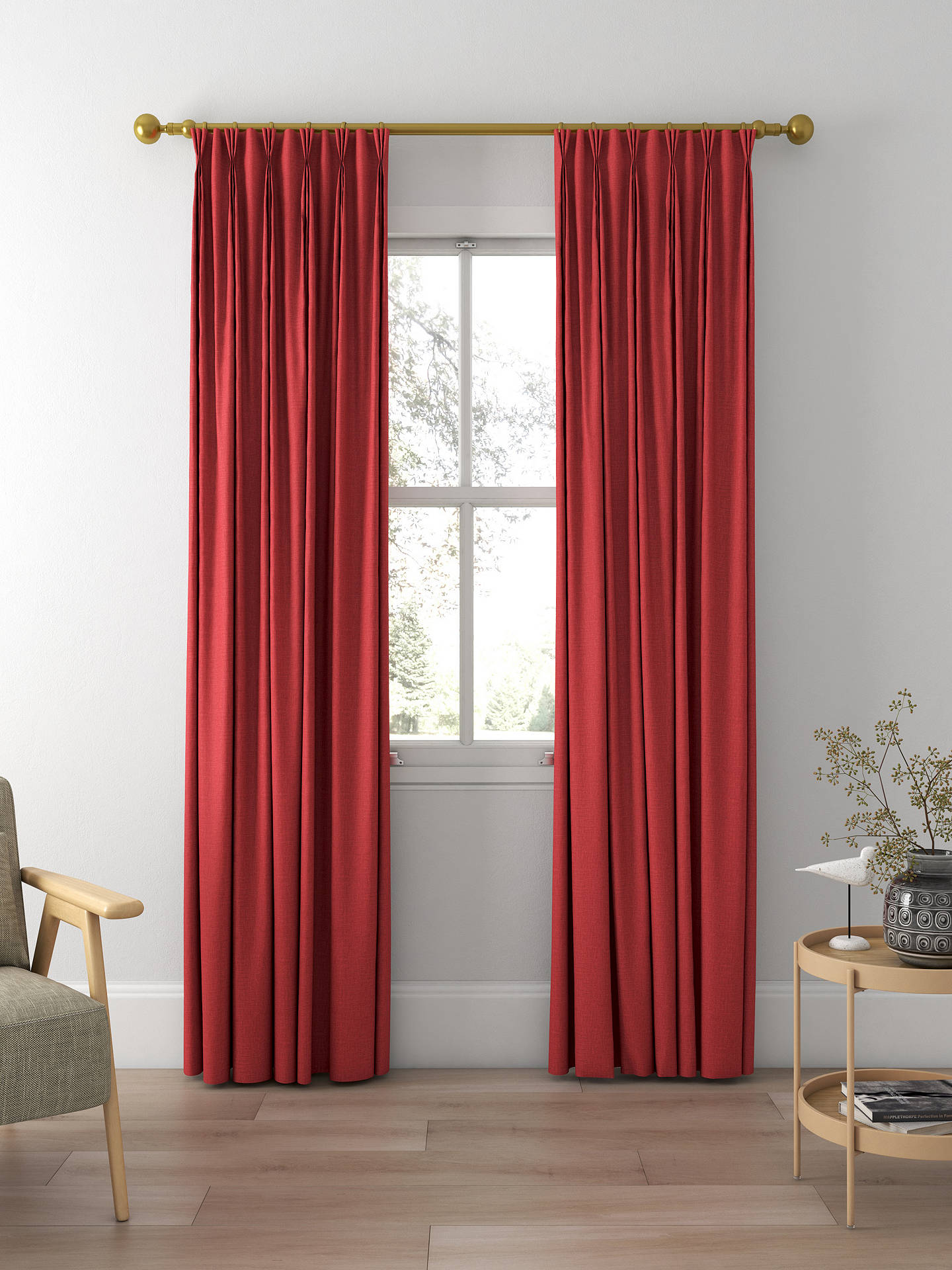 John Lewis Cotton Blend Made to Measure Curtains, Claret