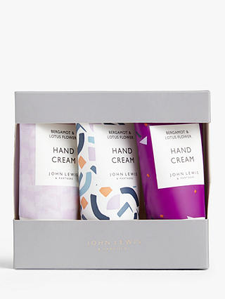 John Lewis & Partners Bergamot & Lotus Flower Hand Cream Set