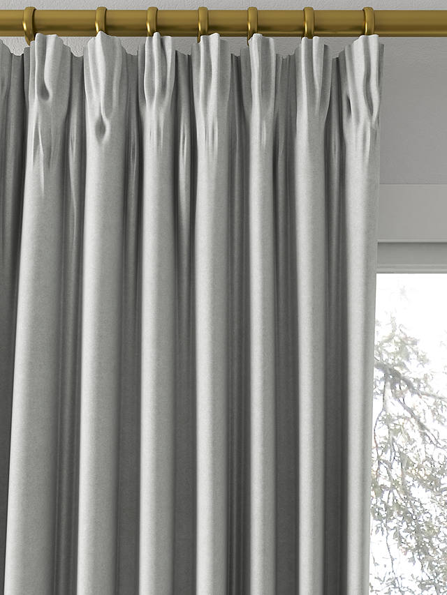 John Lewis Knitted Velvet Made to Measure Curtains, Silver