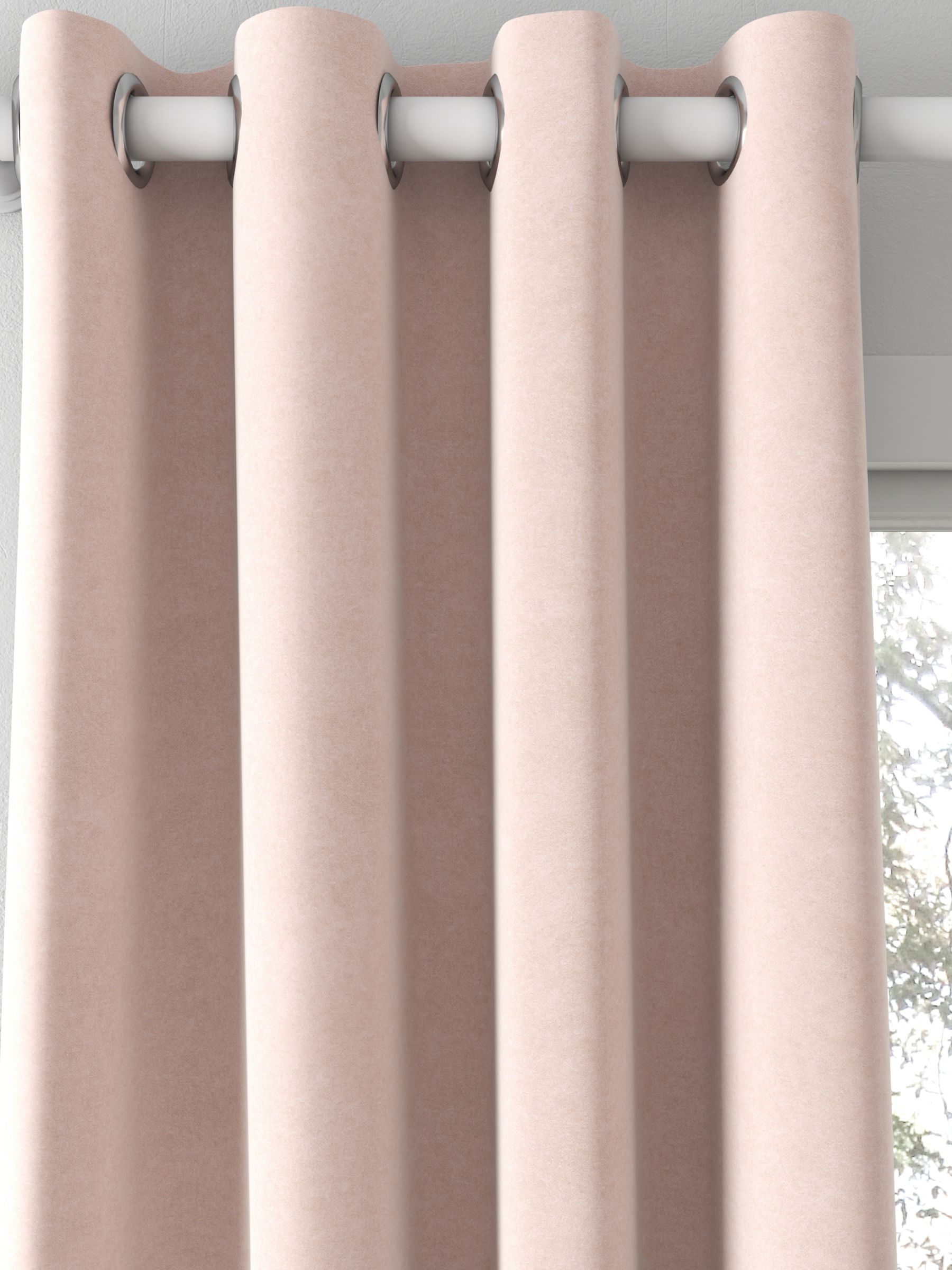John Lewis Knitted Velvet Made to Measure Curtains, Plaster