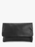 John Lewis Leather Mistry Clutch Bag, Black