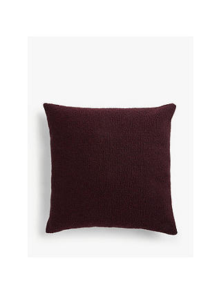 John Lewis & Partners Wool Blend Boucle Cushion, Plum