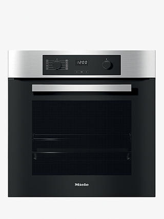 Miele H2265-1BP Built In Electric Self Cleaning Single Oven, Clean Steel
