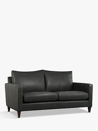 John Lewis & Partners Bailey Leather Medium 2 Seater Sofa, Dark Leg