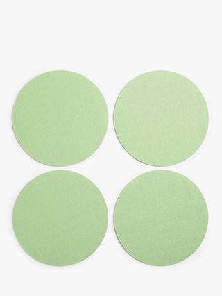 House by John Lewis Round Felt Placemats, Set of 4, Dusty Green