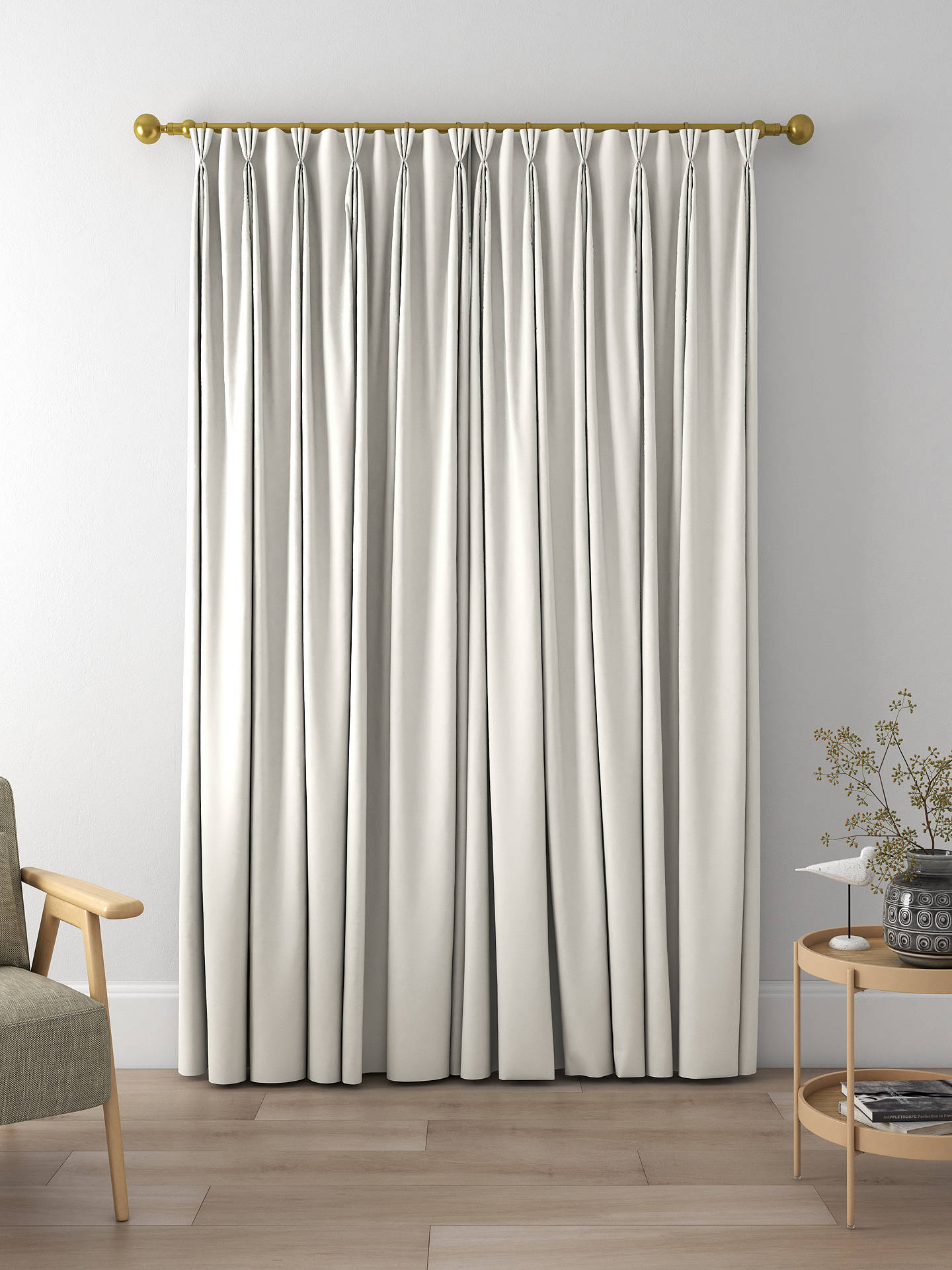 John Lewis Textured Twill Made to Measure Curtains, Putty