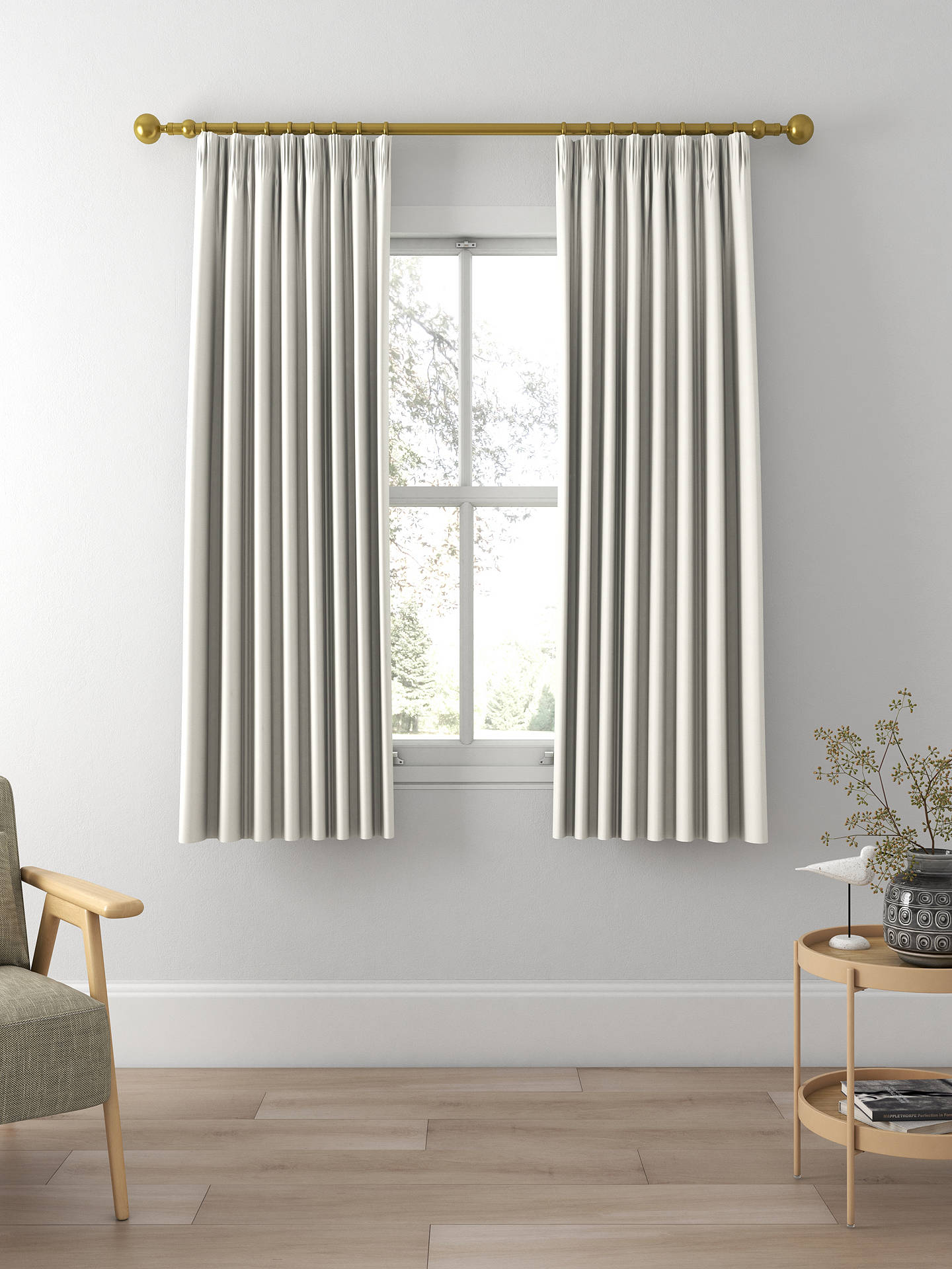 John Lewis Textured Twill Made to Measure Curtains, Putty