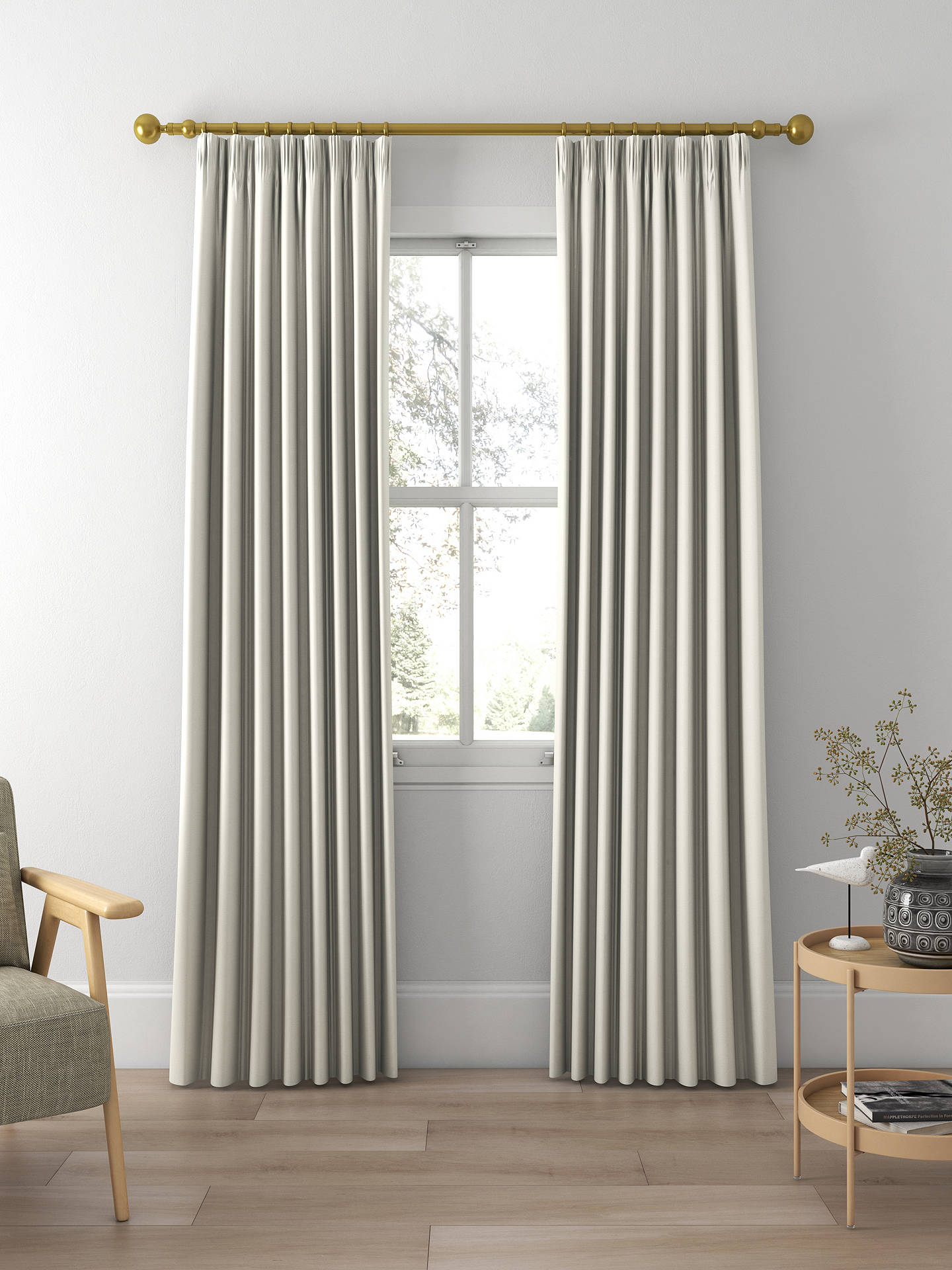 John Lewis Textured Twill Made to Measure Curtains, Flint