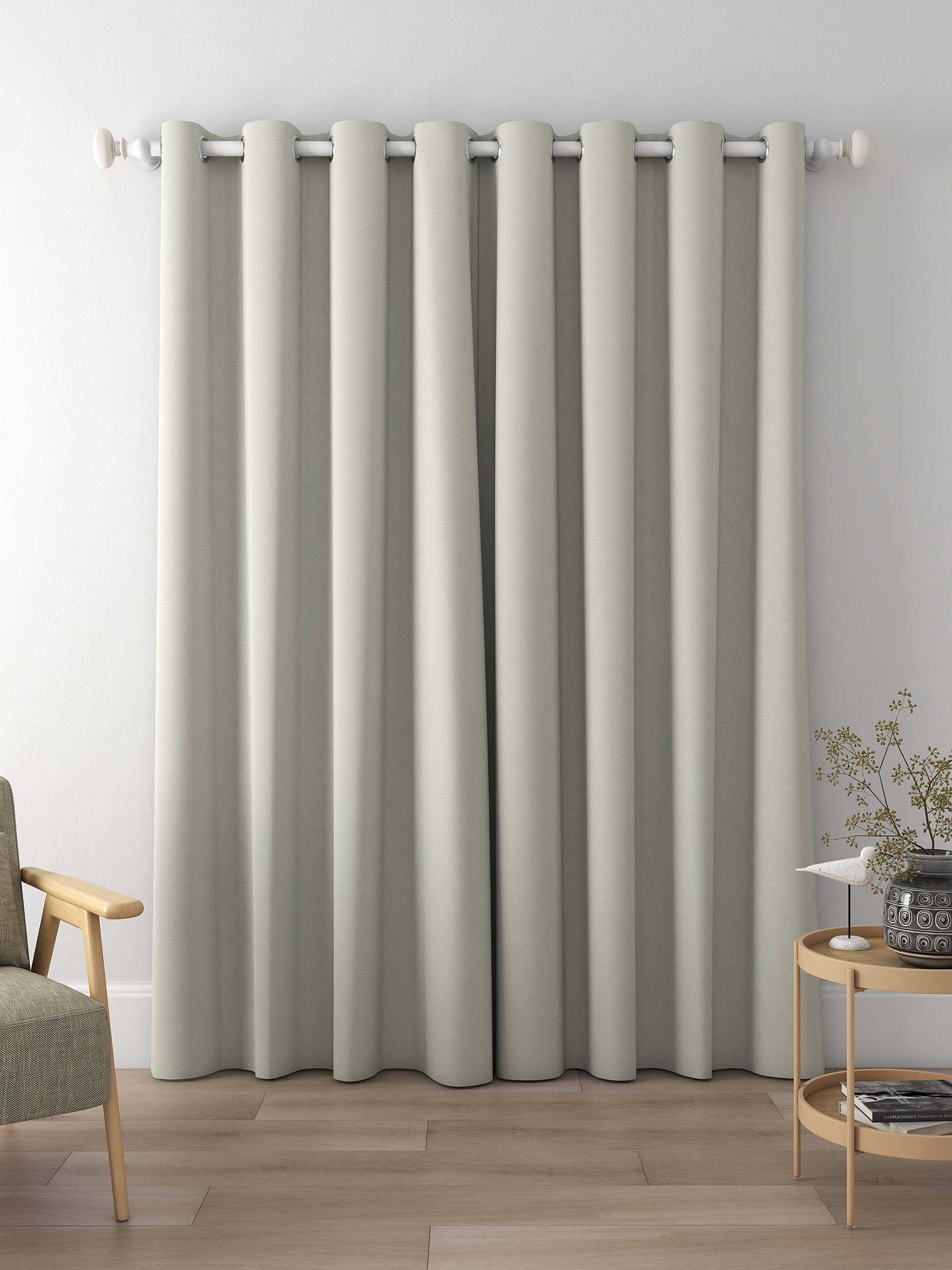 John Lewis Textured Twill Made to Measure Curtains, Steel