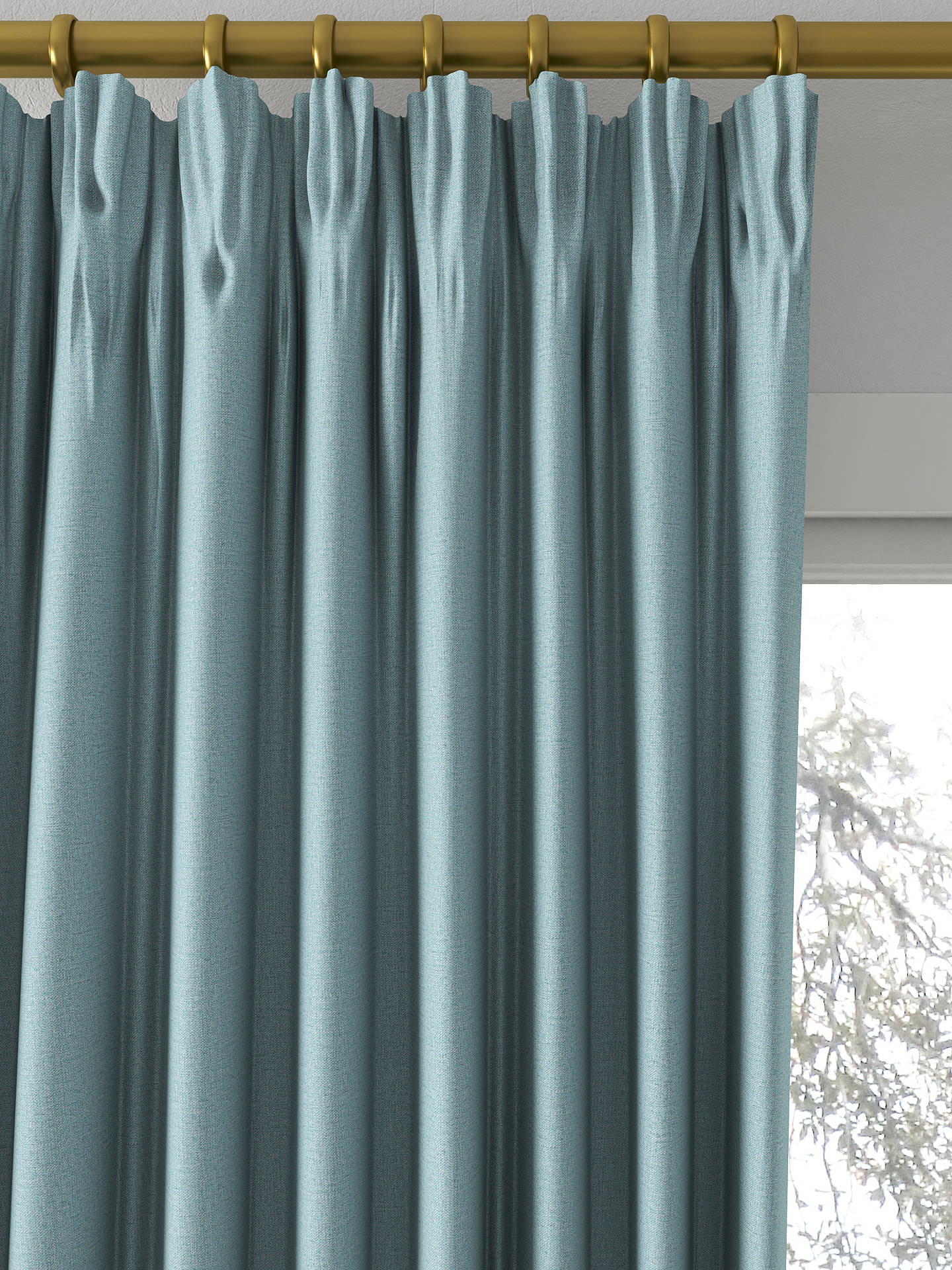 John Lewis Textured Twill Made to Measure Curtains, Eucalyptus