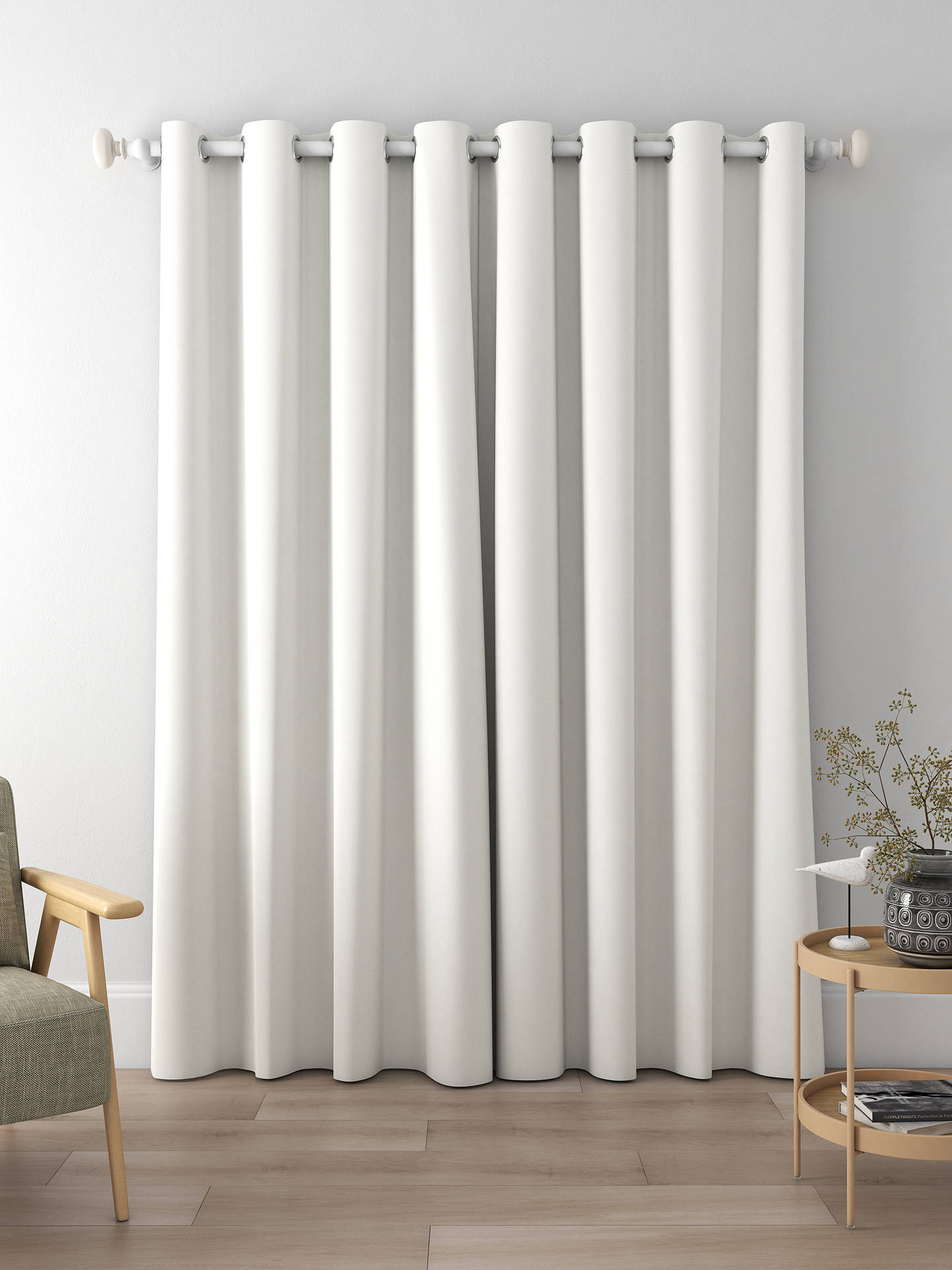 John Lewis Textured Twill Made to Measure Curtains, Alabaster