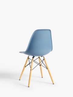 Vitra Eames DSW Side Chair, Light Maple Leg, Sea Blue