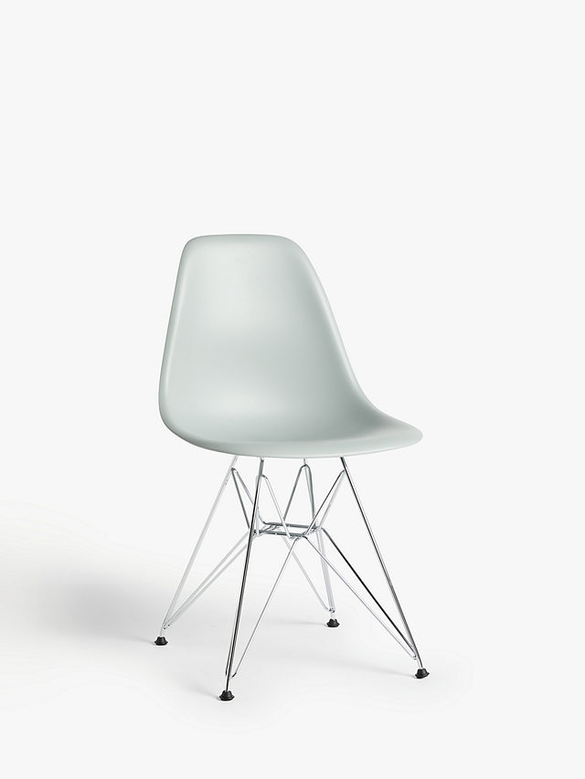 Vitra Eames DSR Side Chair, Chrome Leg, Light Grey