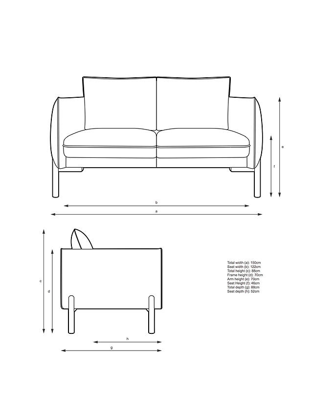 Partners Pillow Small 2 Seater Sofa, Two Seater Sofa Size In Cm