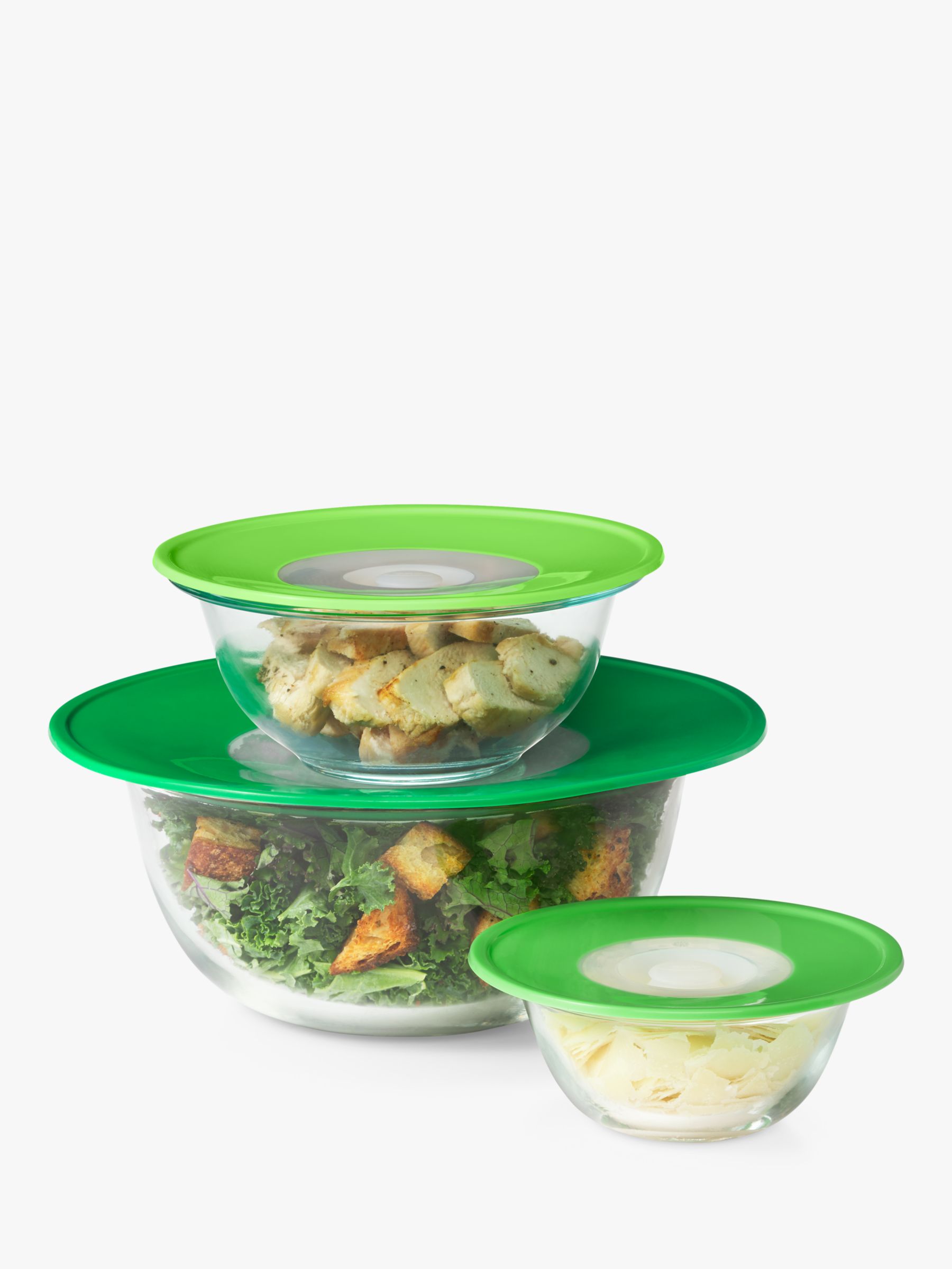 OXO Silicone Container Lids, Set of 3, Assorted at John Lewis & Partners