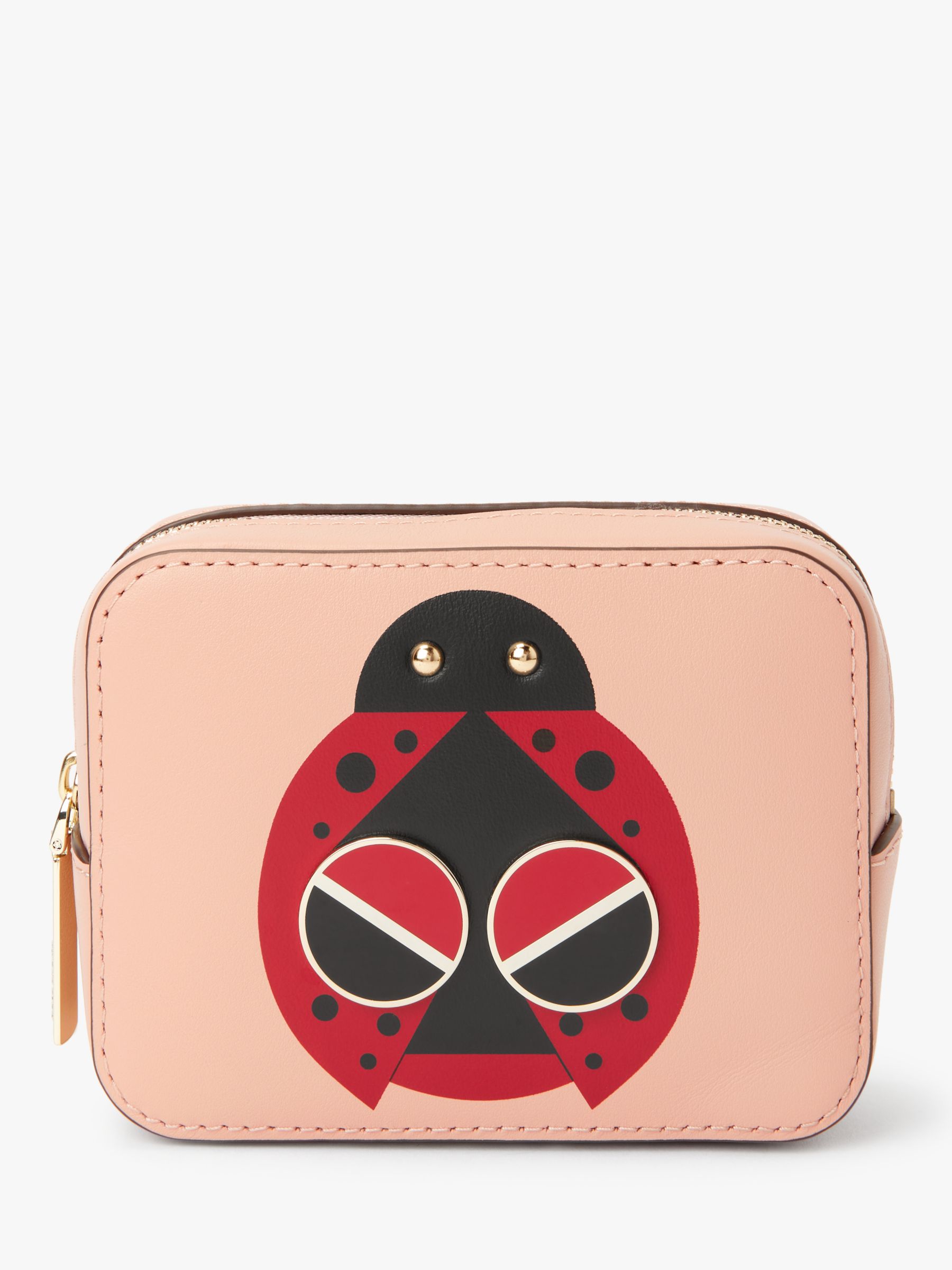 kate spade new york Lady Bug Leather Mini Cosmetic Case, Flapper Pink