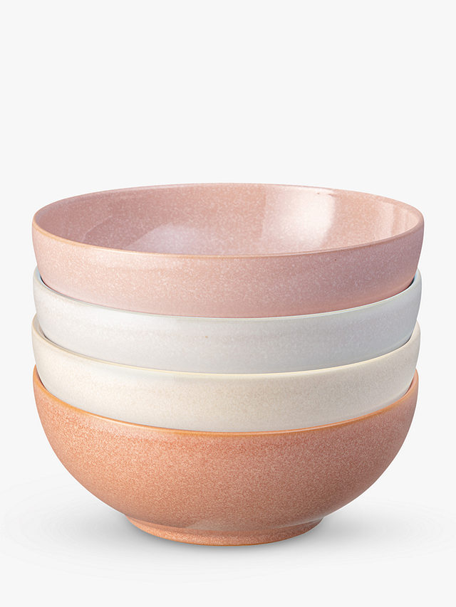 Denby Quartz Rose Cereal Bowls, Set of 4, 17cm, Pink
