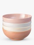 Denby Quartz Rose Stoneware Cereal Bowls, Set of 4, 17cm, Pink