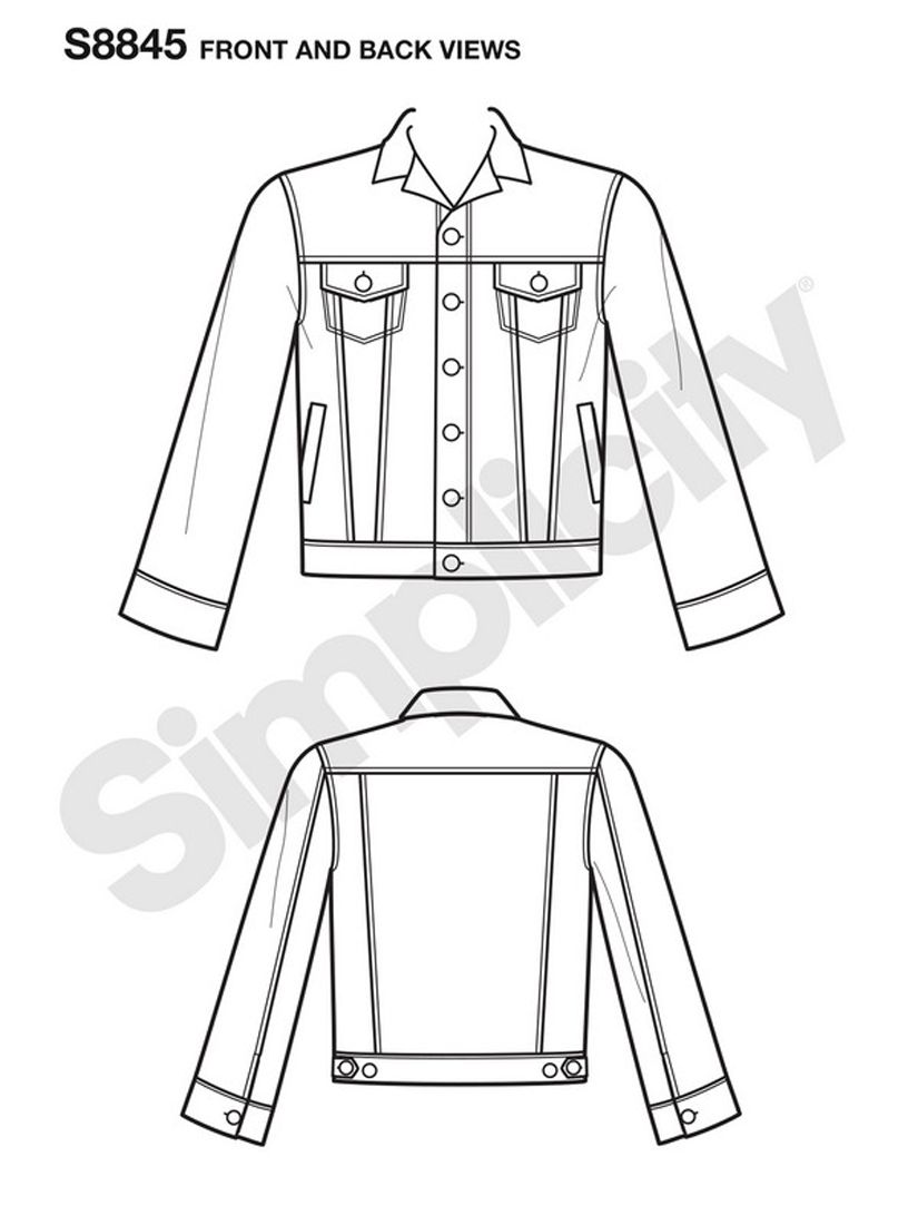 Simplicity Mimi G Style Men's and Women's Denim Jackets Sewing Pattern ...