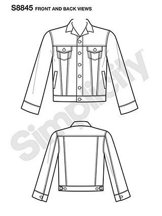 Simplicity Mimi G Style Men's and Women's Denim Jackets Sewing Pattern, 8845, A