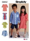 Simplicity Children's Dresses and Shirts Sewing Pattern, 8852