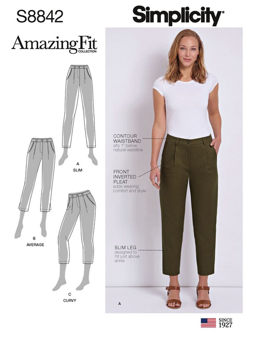 Simplicity Women's Amazing Fit Trousers Sewing Pattern, 8842