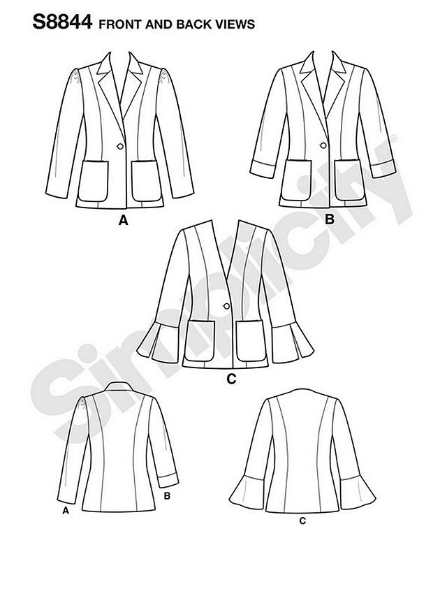 Simplicity Women's Blazer Sewing Pattern, 8844, H5