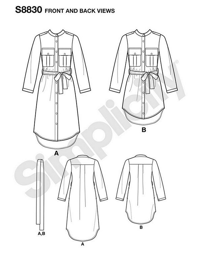 Simplicity Women's Mimi G Style Shirt Dress Paper Pattern, 8830, H5