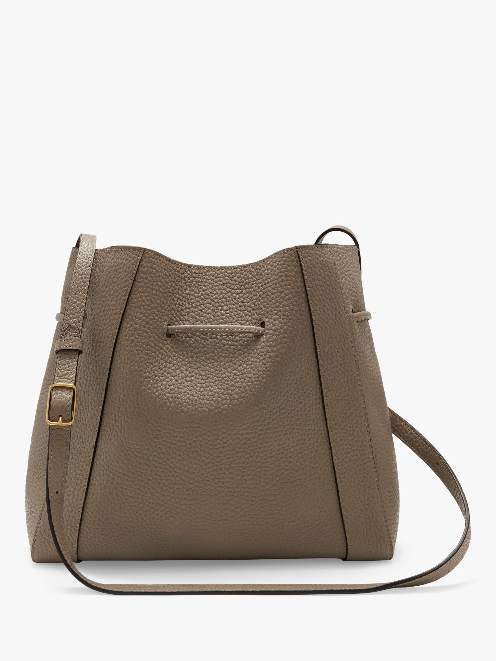 Mulberry Small Millie Heavy Grain Leather Tote Bag, Solid Grey at John ...