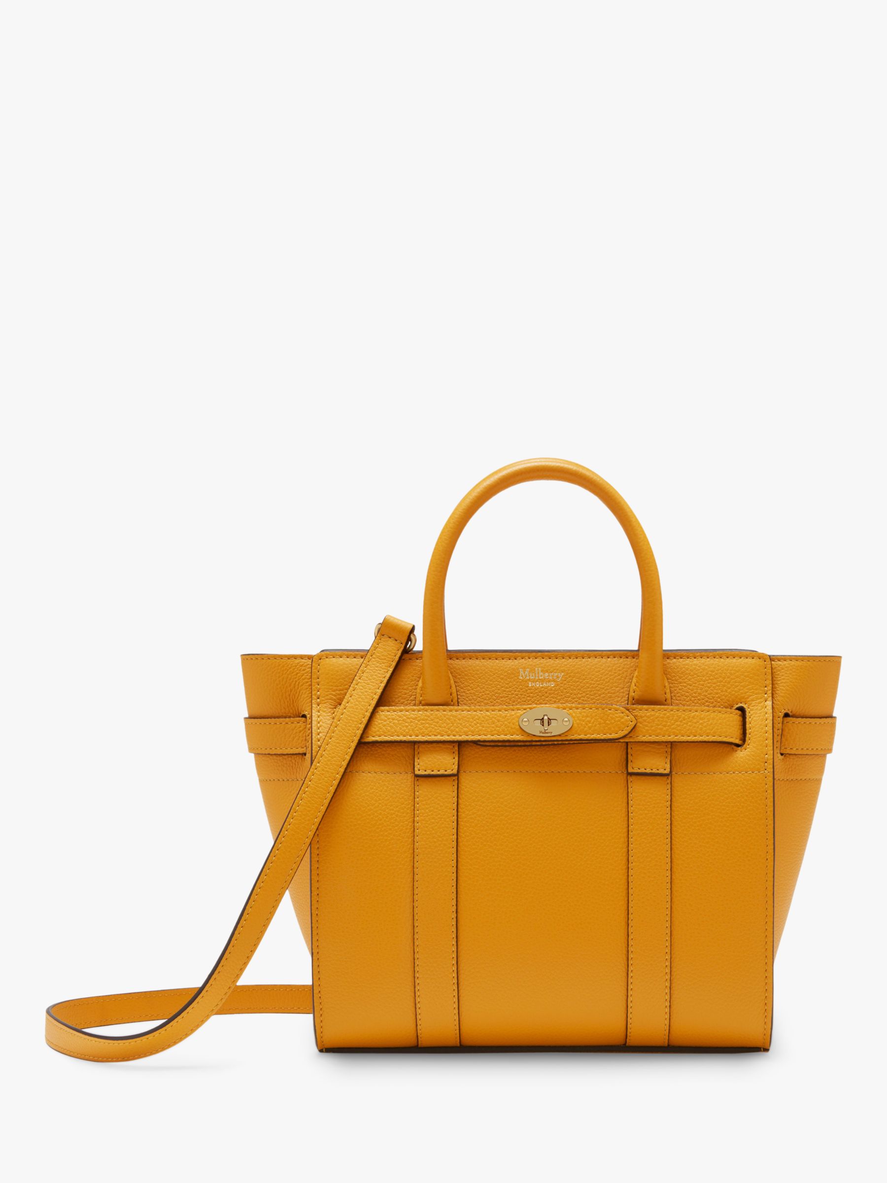 Mulberry Mini Bayswater Zipped Classic Grain Leather Tote Bag, Deep ...