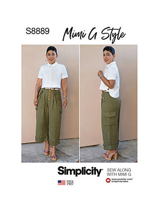 Simplicity Misses' Shirt and Wide Leg Trousers by Mimi G Style Sewing Pattern, 8889, H5