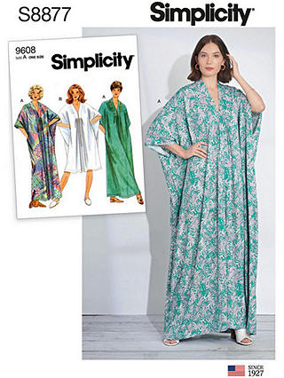 Simplicity Women's Kaftan Sewing Pattern, 8877, One Size
