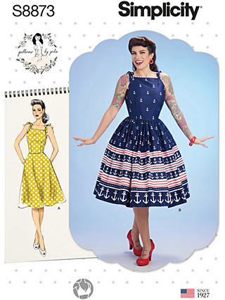 Simplicity Womens' Fit and Flare Dress Sewing Pattern, 8873, D5