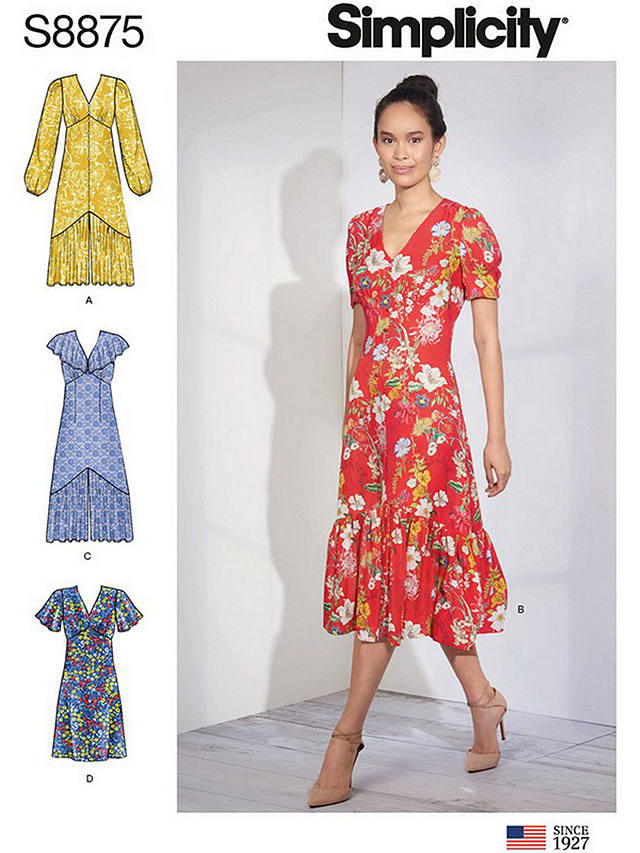 Simplicity Womens' Empire Waist Dress Sewing Pattern, 8875, H5