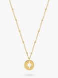 Estella Bartlett Starburst Disc Pendant Necklace, Gold