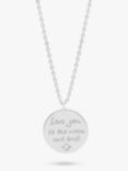 Estella Bartlett Love You To The Moon and Back Pendant Necklace, Silver