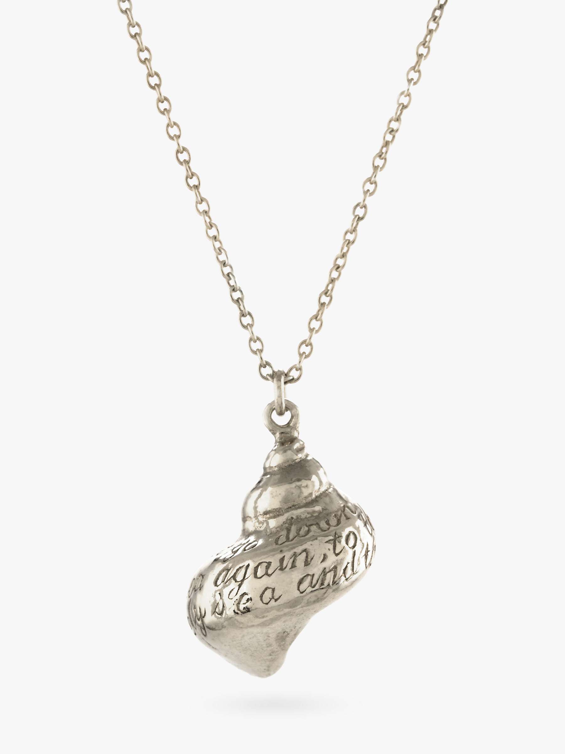 Buy Alex Monroe Classic Sea Shell Pendant Necklace, Silver Online at johnlewis.com