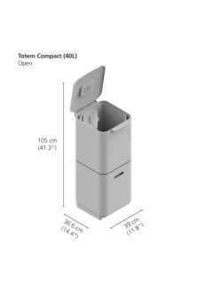 Joseph Joseph Intelligent Waste Totem Compact Bin, 40L, Graphite