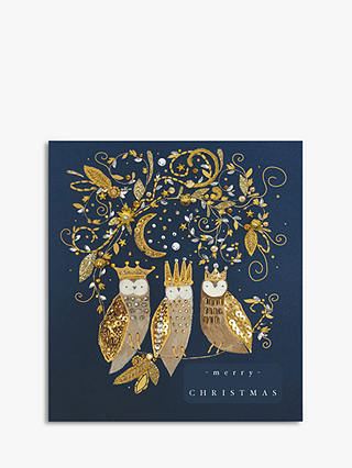 Woodmansterne We Three Owls Christmas Card