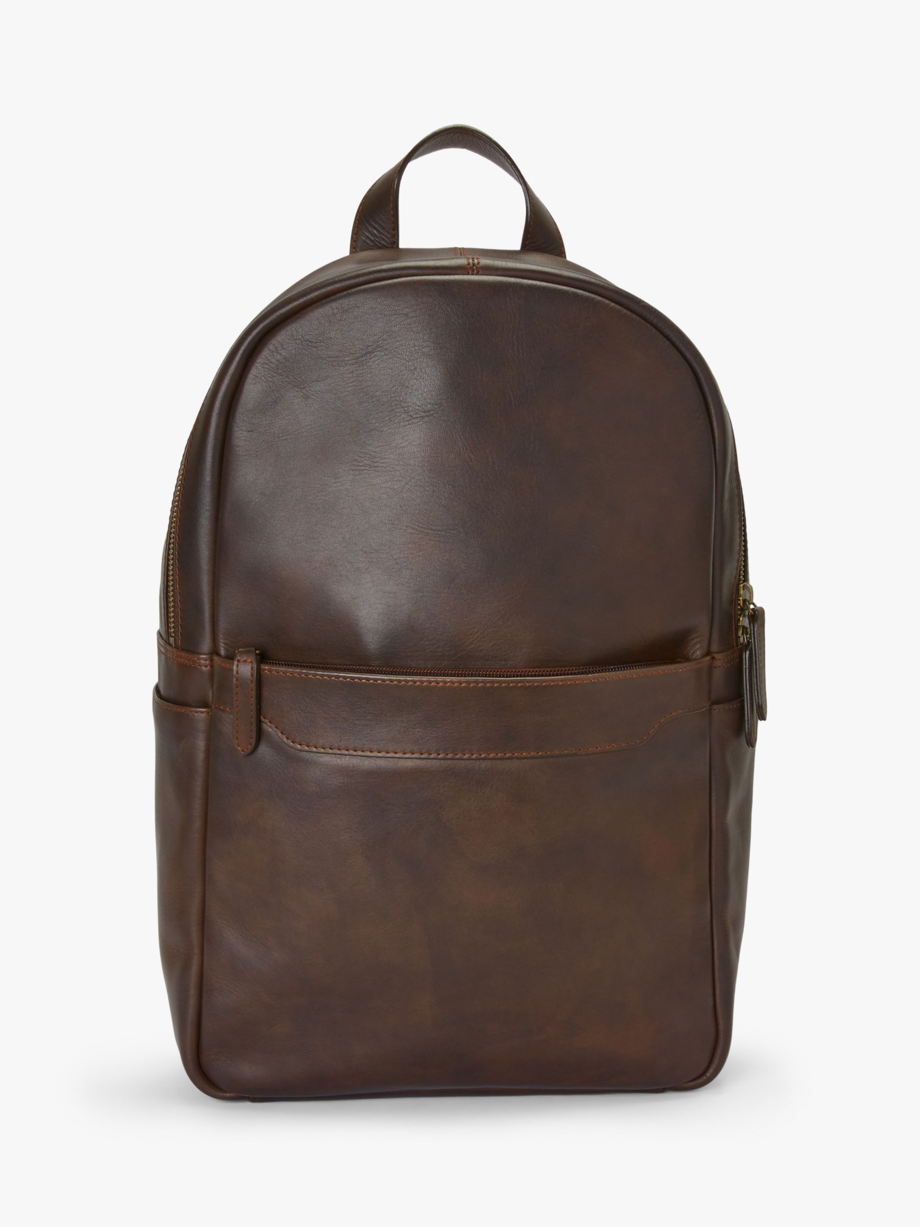 John Lewis & Partners Edinburgh Leather Backpack, Brown